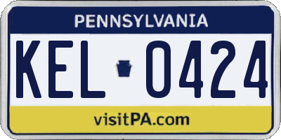 PA license plate KEL0424