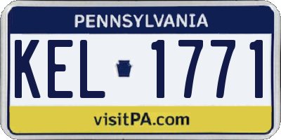 PA license plate KEL1771