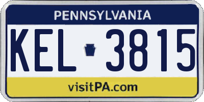 PA license plate KEL3815