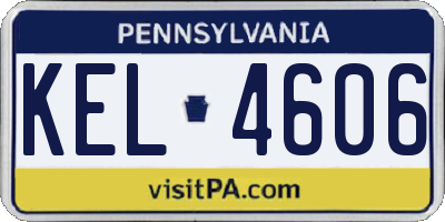 PA license plate KEL4606