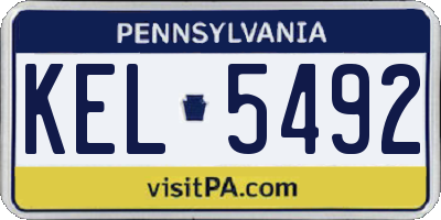 PA license plate KEL5492