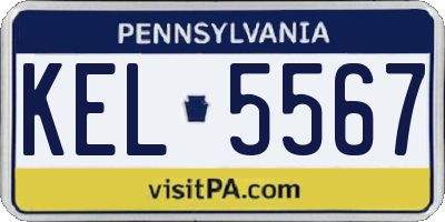 PA license plate KEL5567