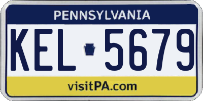 PA license plate KEL5679