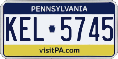 PA license plate KEL5745