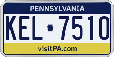 PA license plate KEL7510