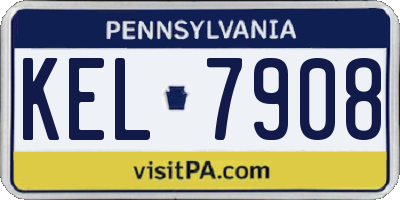 PA license plate KEL7908