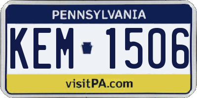 PA license plate KEM1506