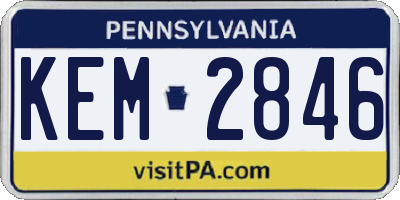 PA license plate KEM2846