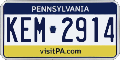 PA license plate KEM2914