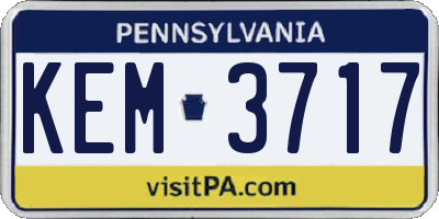 PA license plate KEM3717