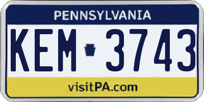 PA license plate KEM3743