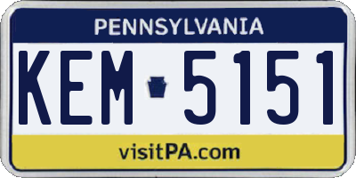 PA license plate KEM5151