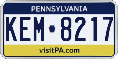 PA license plate KEM8217