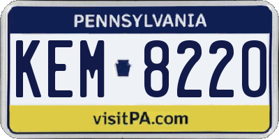 PA license plate KEM8220