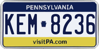 PA license plate KEM8236
