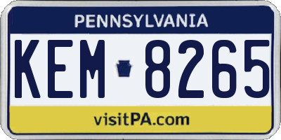 PA license plate KEM8265
