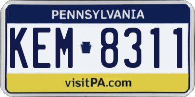 PA license plate KEM8311