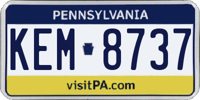 PA license plate KEM8737