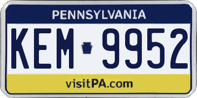 PA license plate KEM9952