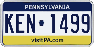 PA license plate KEN1499