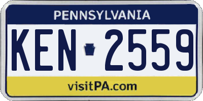 PA license plate KEN2559