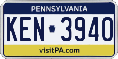 PA license plate KEN3940