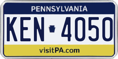 PA license plate KEN4050