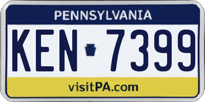 PA license plate KEN7399