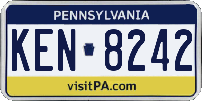 PA license plate KEN8242