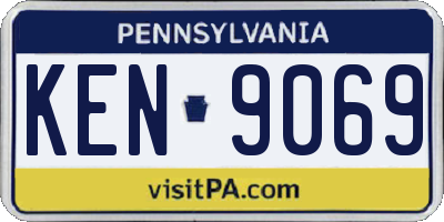 PA license plate KEN9069