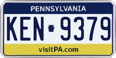 PA license plate KEN9379