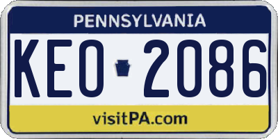 PA license plate KEO2086