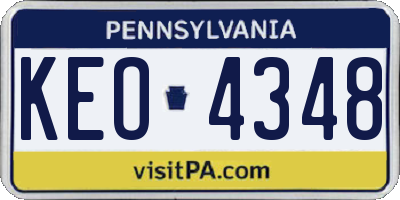 PA license plate KEO4348