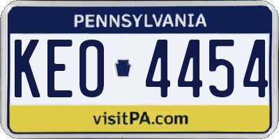 PA license plate KEO4454