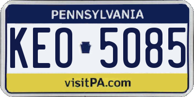 PA license plate KEO5085