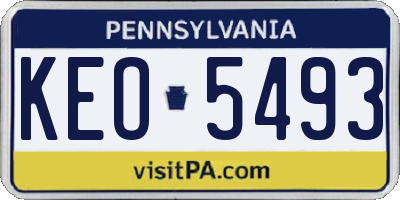 PA license plate KEO5493