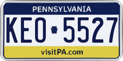 PA license plate KEO5527