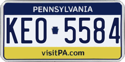 PA license plate KEO5584