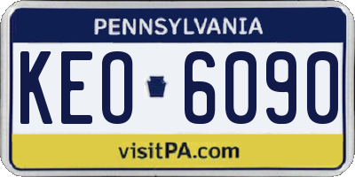 PA license plate KEO6090