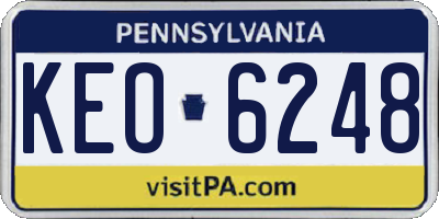 PA license plate KEO6248