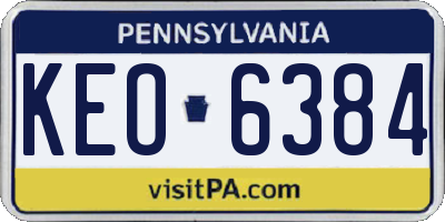 PA license plate KEO6384
