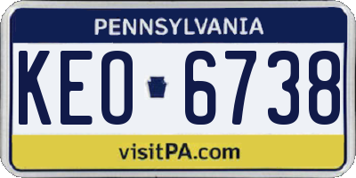 PA license plate KEO6738