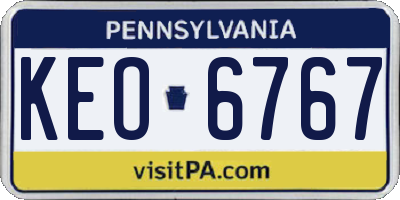 PA license plate KEO6767