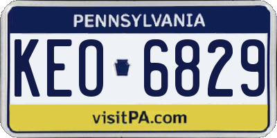 PA license plate KEO6829