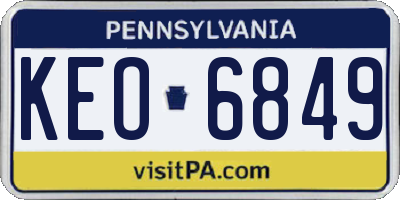 PA license plate KEO6849