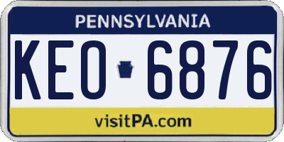 PA license plate KEO6876