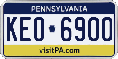 PA license plate KEO6900