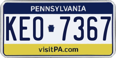 PA license plate KEO7367