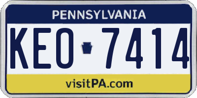 PA license plate KEO7414
