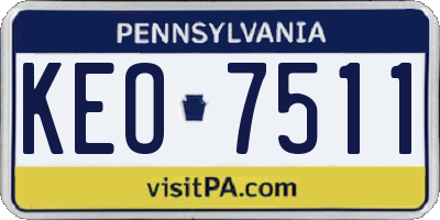 PA license plate KEO7511